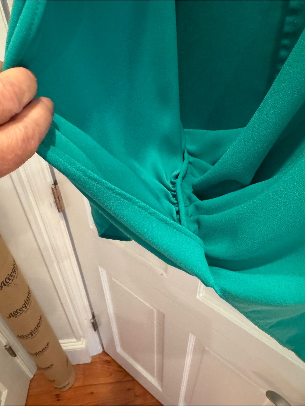 Trina Turk Emerald Draped Wrap Blouse - Picture 3 of 5